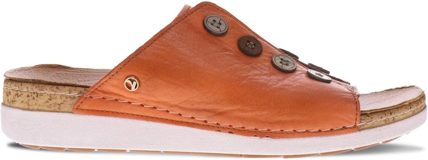 Revere Antalya Women's Slide Sandal - Premium Leather - Adjustable Elastic Detail - Arch Support - Removable Footbed