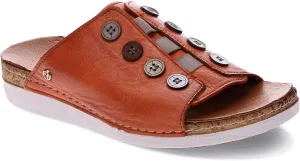 Revere Antalya Women's Slide Sandal - Premium Leather - Adjustable Elastic Detail - Arch Support - Removable Footbed