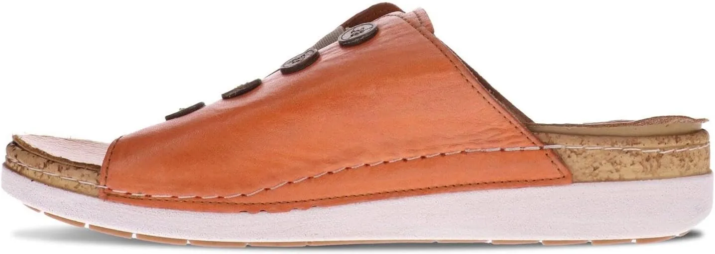 Revere Antalya Women's Slide Sandal - Premium Leather - Adjustable Elastic Detail - Arch Support - Removable Footbed