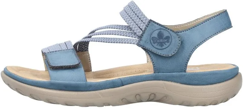 Rieker 64870 Franja Women's Strap Sandals – Comfortable Lightweight Hiking Footwear with Adjustable Hook and Loop Closures, Flexible Sole for Everyday Wear