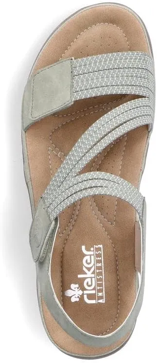 Rieker 64870 Franja Women's Strap Sandals – Comfortable Lightweight Hiking Footwear with Adjustable Hook and Loop Closures, Flexible Sole for Everyday Wear