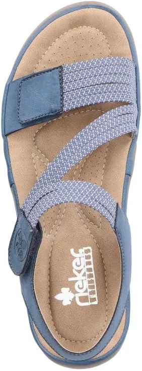 Rieker 64870 Franja Women's Strap Sandals – Comfortable Lightweight Hiking Footwear with Adjustable Hook and Loop Closures, Flexible Sole for Everyday Wear