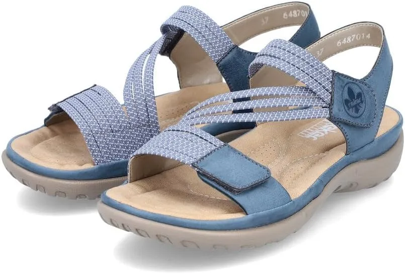 Rieker 64870 Franja Women's Strap Sandals – Comfortable Lightweight Hiking Footwear with Adjustable Hook and Loop Closures, Flexible Sole for Everyday Wear