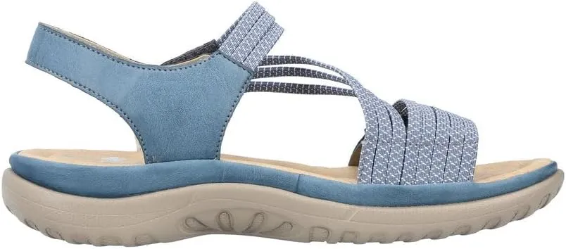 Rieker 64870 Franja Women's Strap Sandals – Comfortable Lightweight Hiking Footwear with Adjustable Hook and Loop Closures, Flexible Sole for Everyday Wear