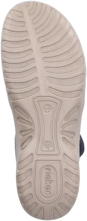 Rieker 64870 Franja Women's Strap Sandals – Comfortable Lightweight Hiking Footwear with Adjustable Hook and Loop Closures, Flexible Sole for Everyday Wear