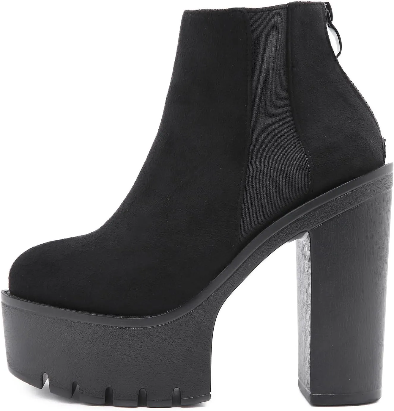 Roimaash Stylish Platform Ankle Boots Chunky Heels Goth Booties