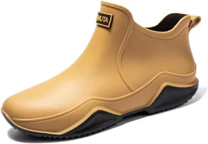 Rojeam Womens Mens Rain Boots Waterproof Rubber Chelsea Shoes Outdoor Walking Water Shoes Ankle Boots