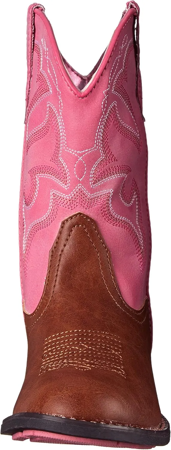 ROPER Kids Boys Lightning Embroidery Round Toe Casual Boots Mid Calf - Blue, Brown