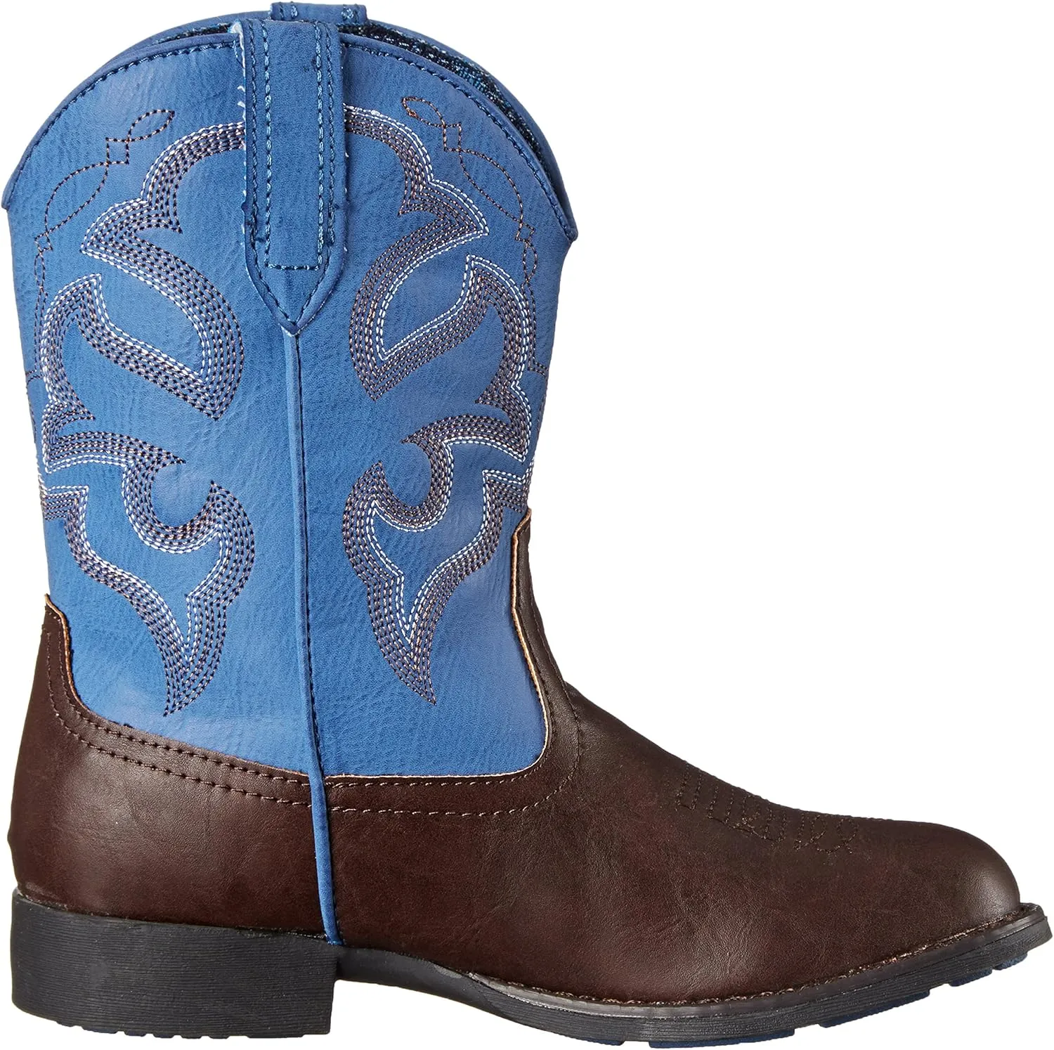 ROPER Kids Boys Lightning Embroidery Round Toe Casual Boots Mid Calf - Blue, Brown