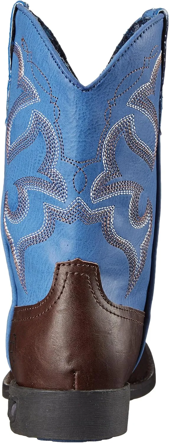 ROPER Kids Boys Lightning Embroidery Round Toe Casual Boots Mid Calf - Blue, Brown