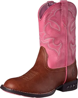 ROPER Kids Boys Lightning Embroidery Round Toe Casual Boots Mid Calf - Blue, Brown