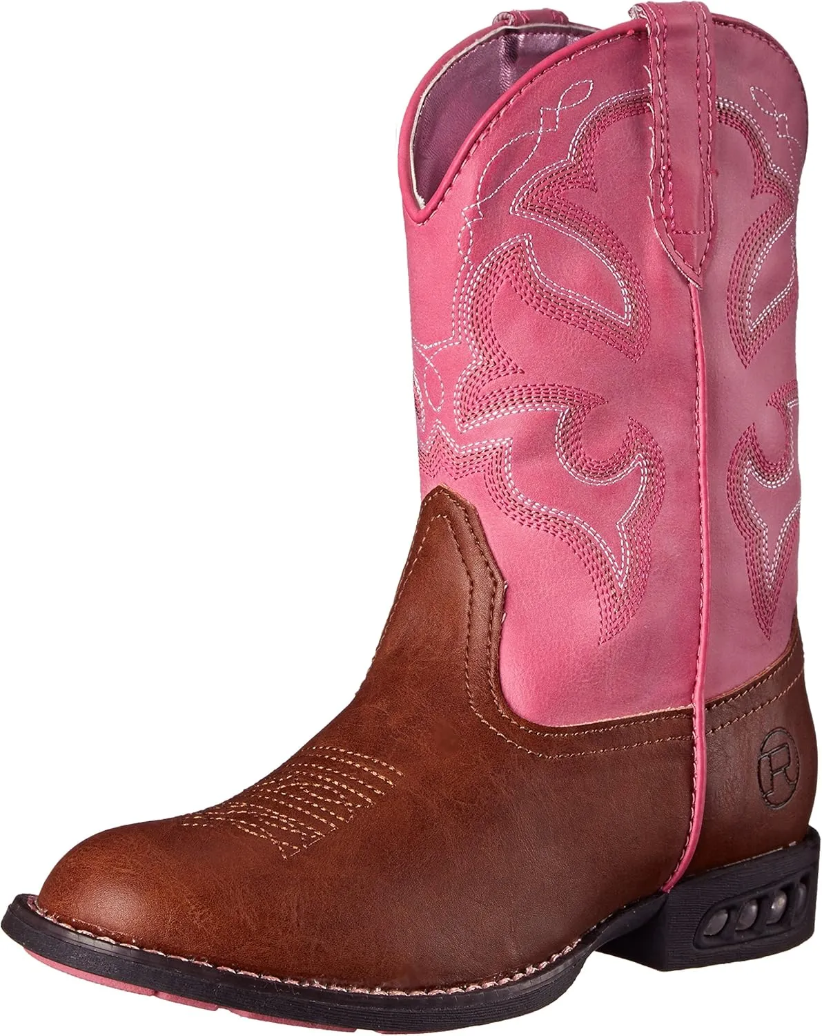 ROPER Kids Boys Lightning Embroidery Round Toe Casual Boots Mid Calf - Blue, Brown