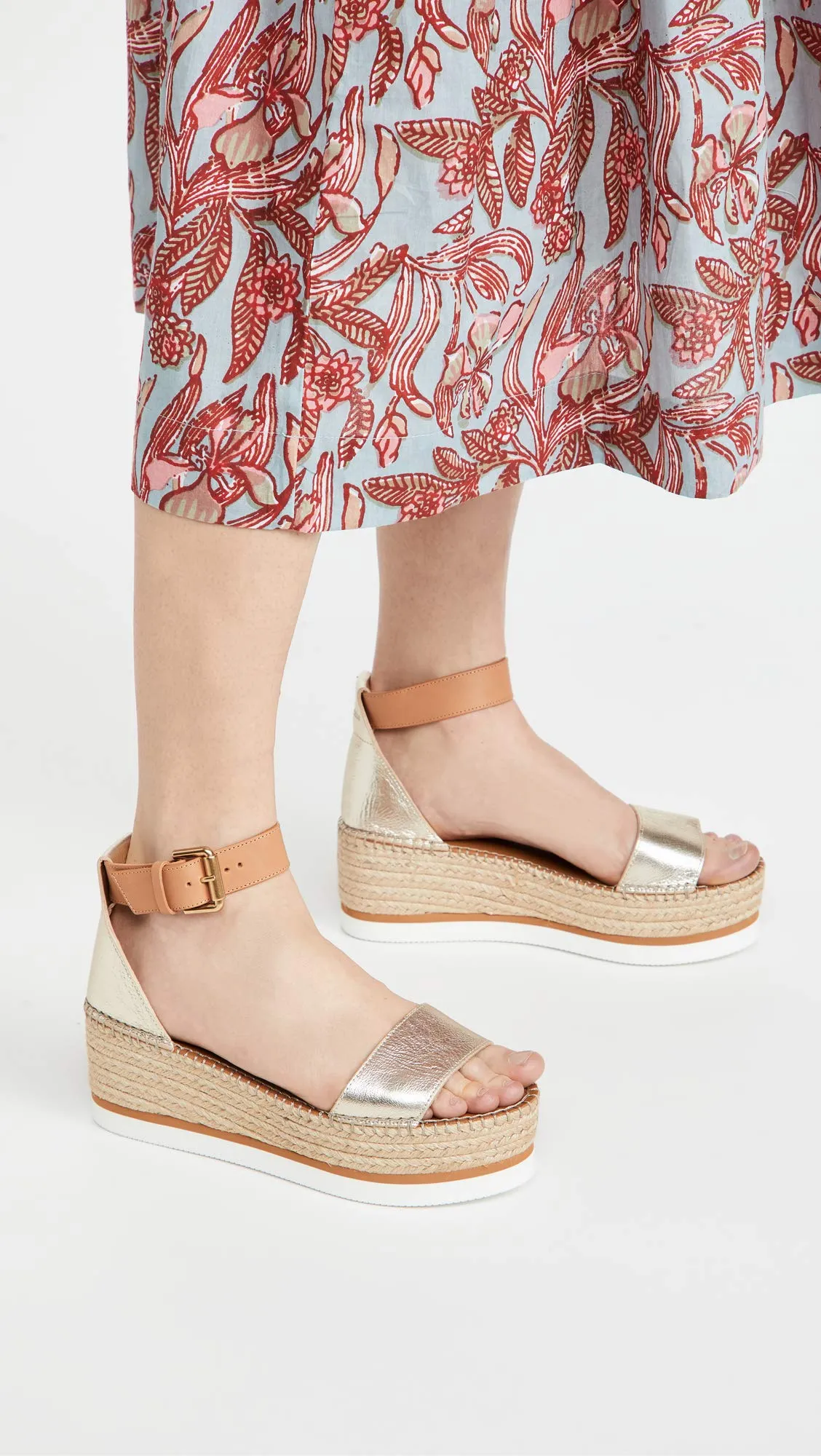 See by Chloe Women's Glyn Espadrilles, Light Gold, 8 Medium US