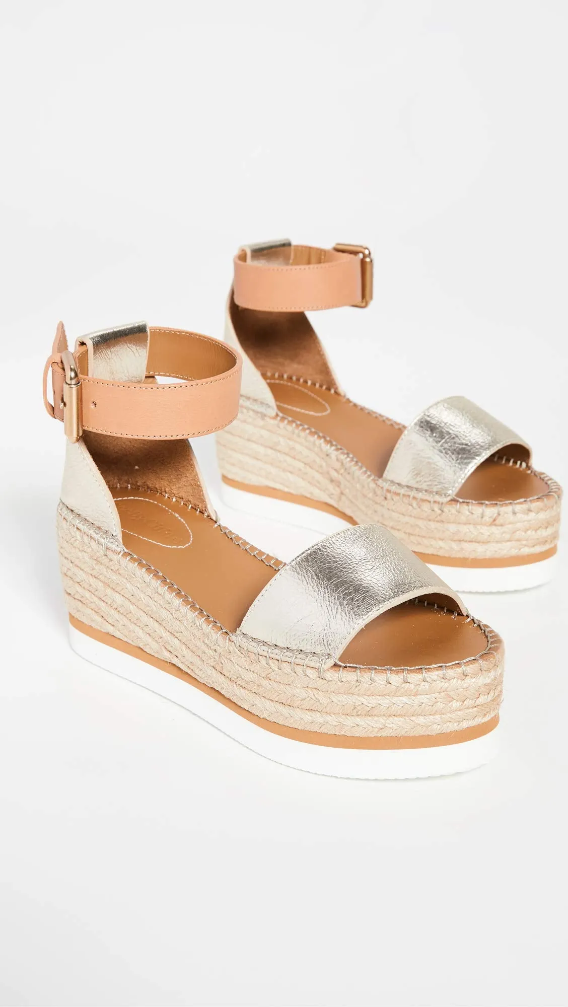 See by Chloe Women's Glyn Espadrilles, Light Gold, 8 Medium US