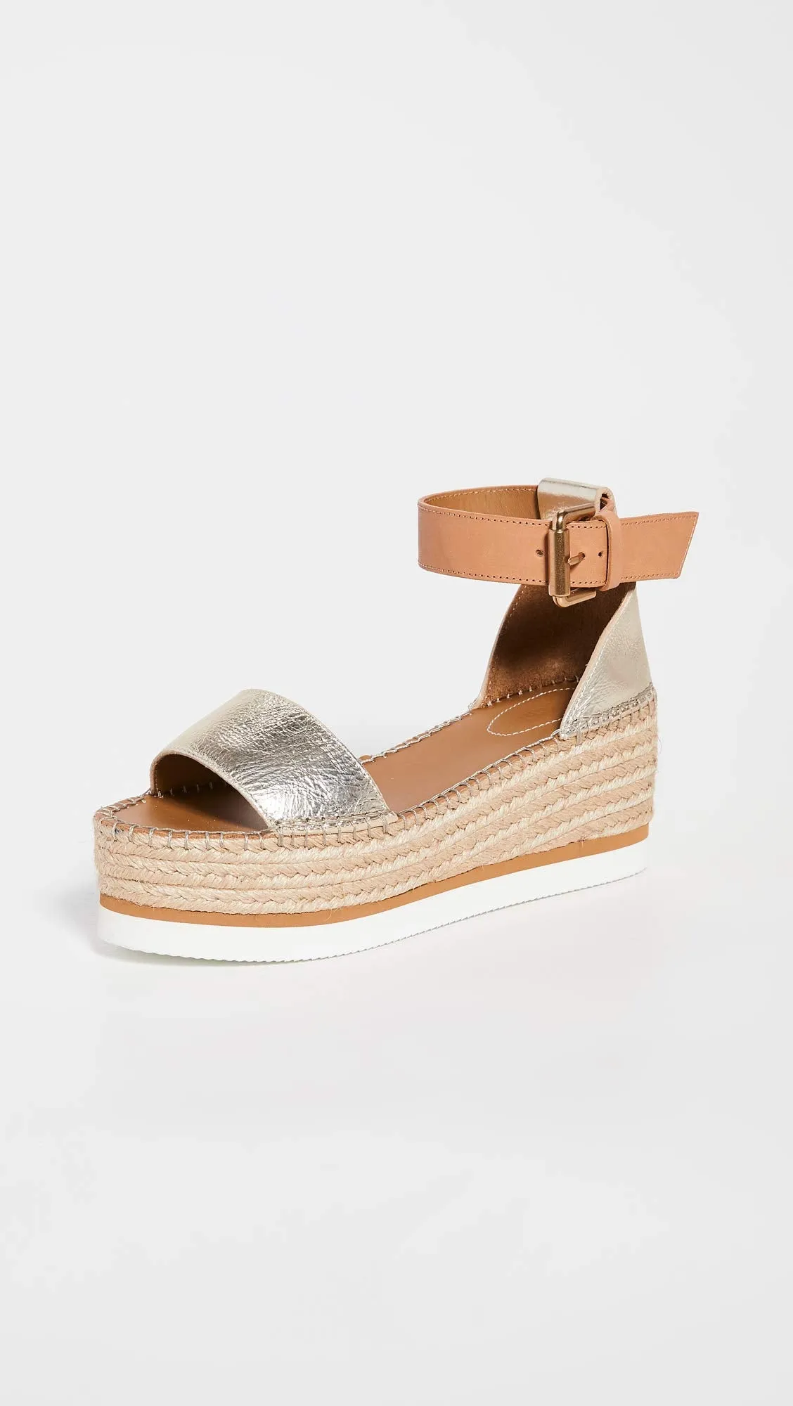 See by Chloe Women's Glyn Espadrilles, Light Gold, 8 Medium US