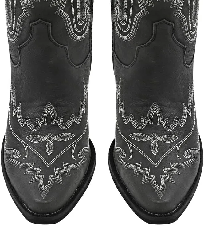 sexytag Cowgirl Boots Thigh High Wide Calf Embroidered Western Cowboy Boots