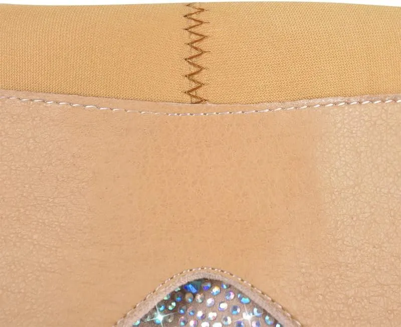 sexytag Rhinestone Boots for Women Knee High Chunky Low Heel Mid-calf Boots Pointed Toe Pull-On Ankle Booties