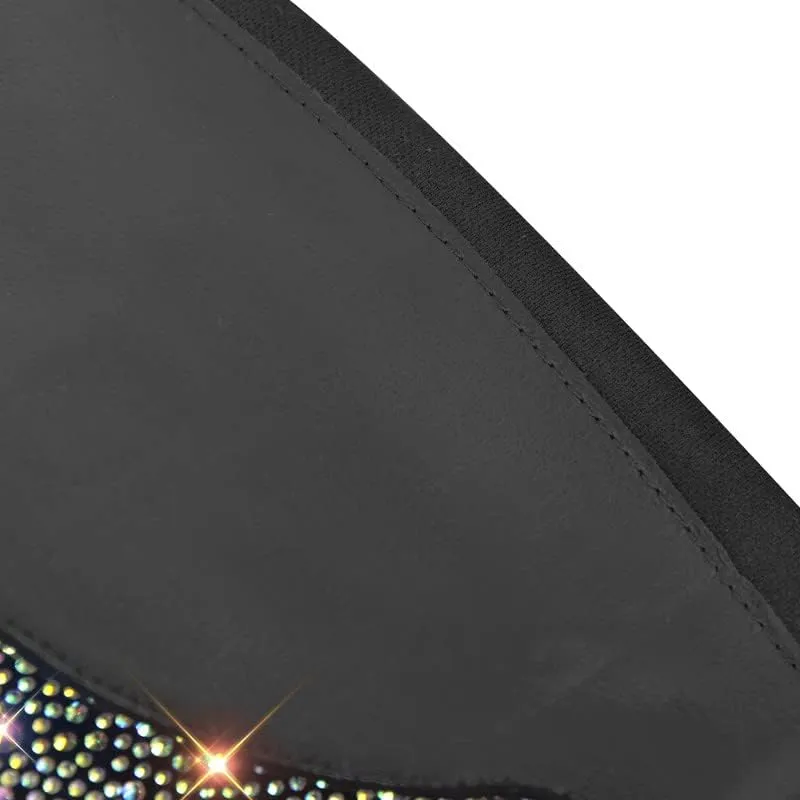 sexytag Rhinestone Boots for Women Knee High Chunky Low Heel Mid-calf Boots Pointed Toe Pull-On Ankle Booties
