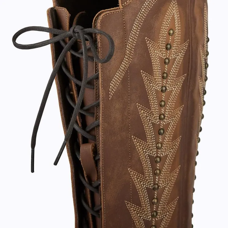 sexytag Western Cowboy Boots for Women Embroidered Thigh High Cowgirl Boots