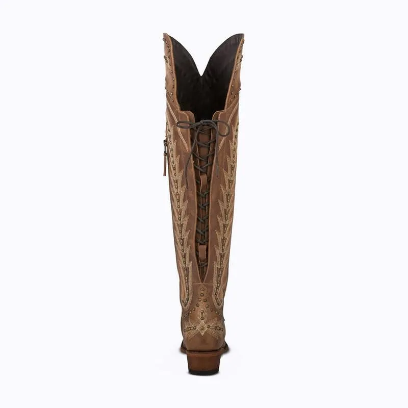 sexytag Western Cowboy Boots for Women Embroidered Thigh High Cowgirl Boots