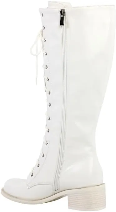 sexytag Women's Knee High Boots Lace up Riding Combat Wide Calf Boots