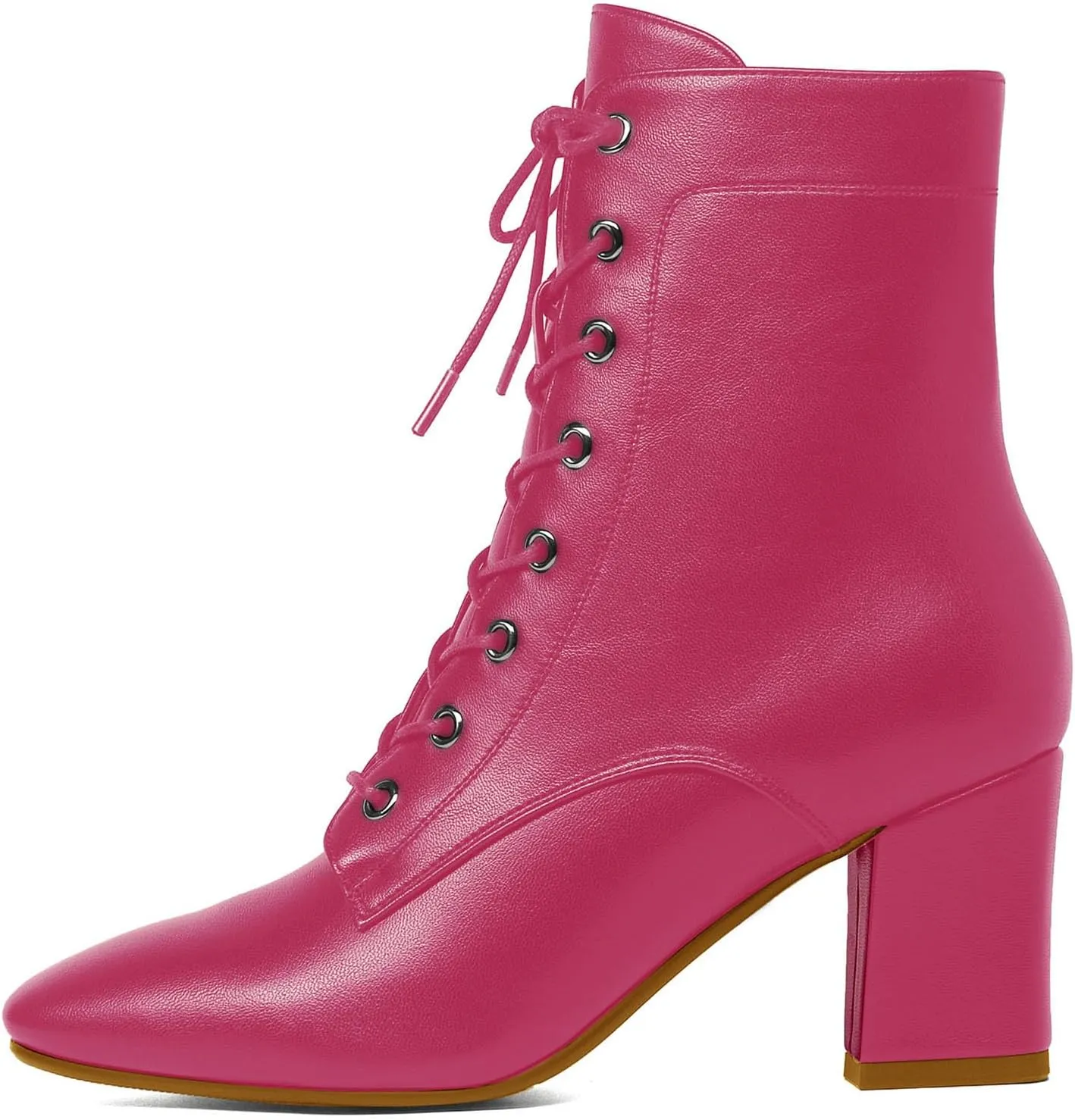 SHEMEE Women's Block Heels Ankle Booties Square Toe Chunky Heel Side Zipper Short Boots