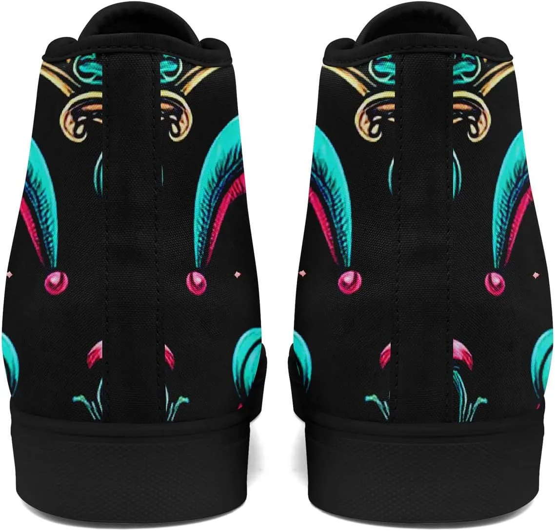Skull Shoes for Women Men High Top Canvas Sneaker Punk Rock Joker Print Shoes Student Casual Walking Streetwear