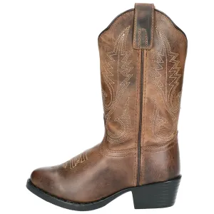 Smoky Children's Kid's Annie Brown Leather Western Cowboy Boot
