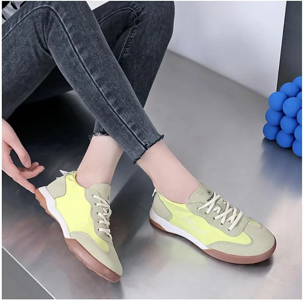 Sneakerina Cute Ballet Sneakers for Women Satin Ballerina Sneakers Flat Kawaii Y2K Retro Lightweight Round Toes Non-Slip Lace-Up Slip on Comfort Dress Shoes Preppy Back To School Gifts for Girls Teens