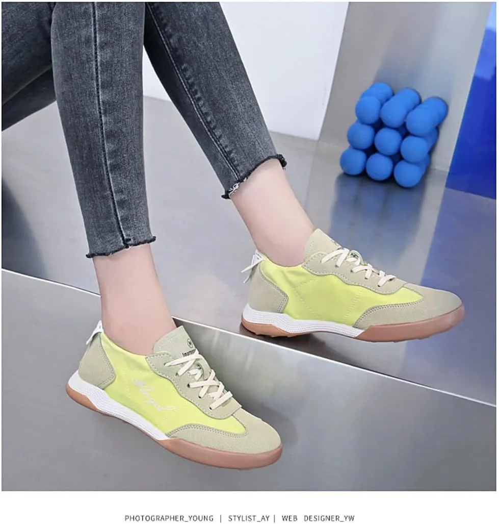 Sneakerina Cute Ballet Sneakers for Women Satin Ballerina Sneakers Flat Kawaii Y2K Retro Lightweight Round Toes Non-Slip Lace-Up Slip on Comfort Dress Shoes Preppy Back To School Gifts for Girls Teens