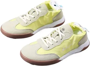 Sneakerina Cute Ballet Sneakers for Women Satin Ballerina Sneakers Flat Kawaii Y2K Retro Lightweight Round Toes Non-Slip Lace-Up Slip on Comfort Dress Shoes Preppy Back To School Gifts for Girls Teens