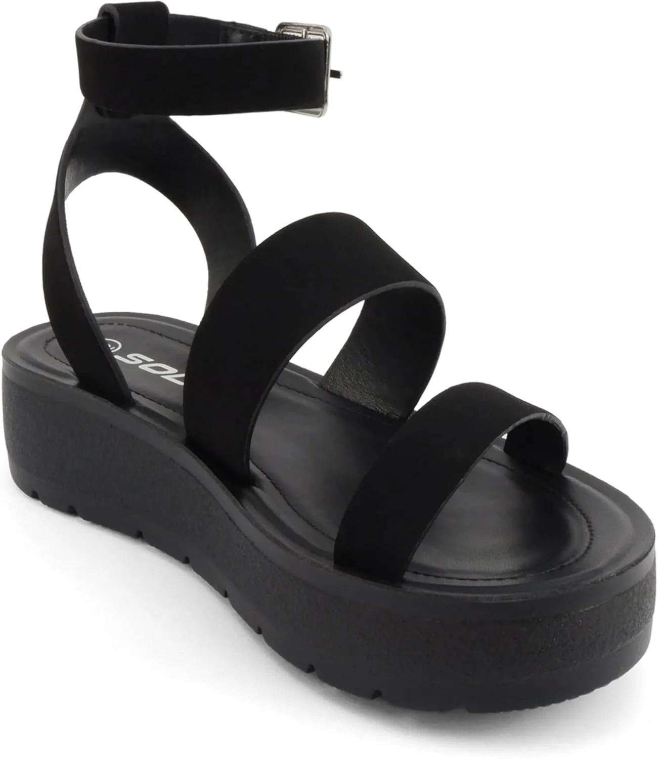 Soda Glory ~ Women Open Toe Multi-Strap Flatform Sandals