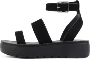 Soda Glory ~ Women Open Toe Multi-Strap Flatform Sandals