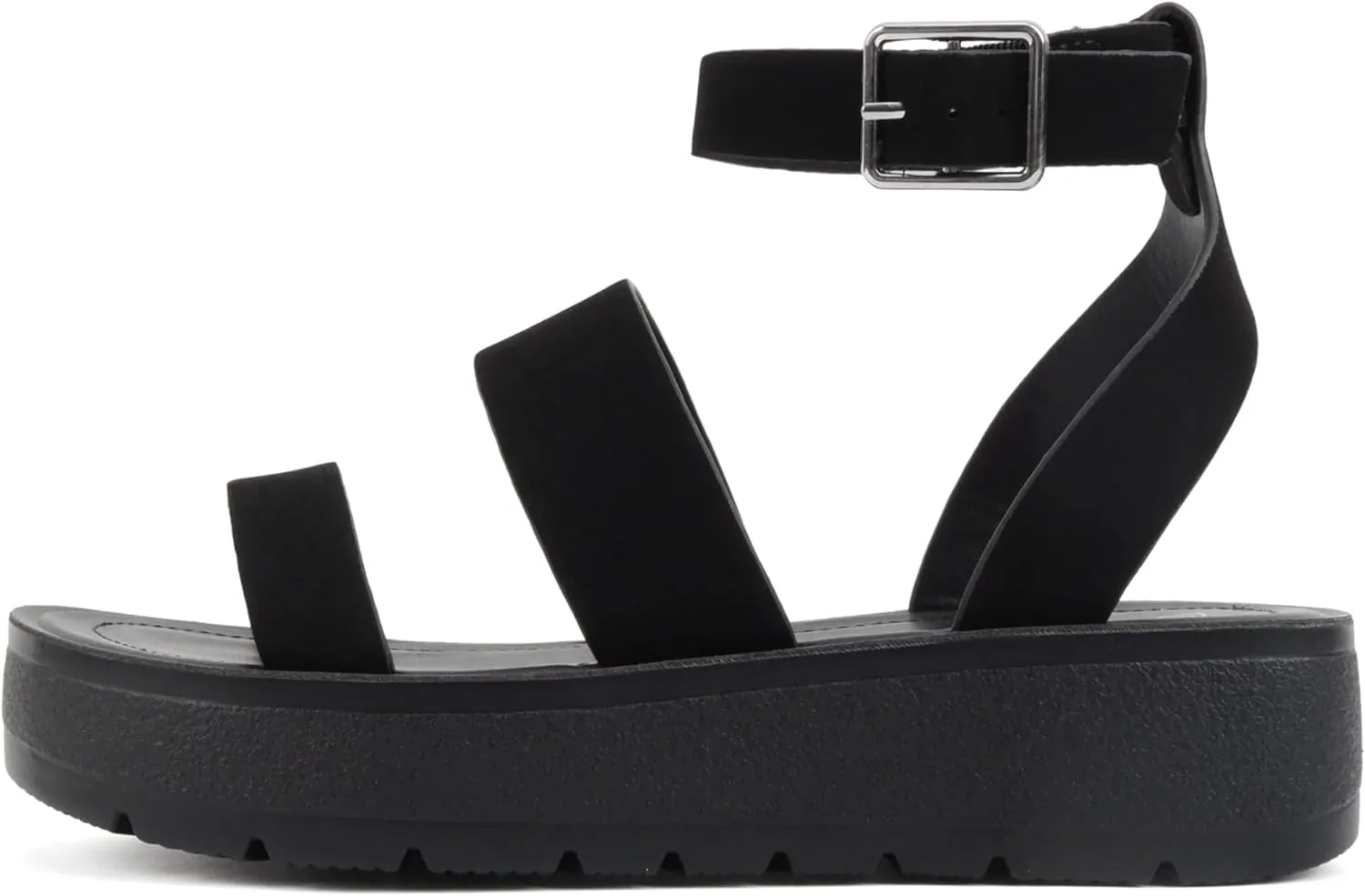 Soda Glory ~ Women Open Toe Multi-Strap Flatform Sandals