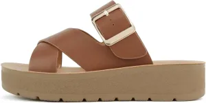 Soda Papaya ~ Women Open Toe Multi-Strap Flatform Sandals