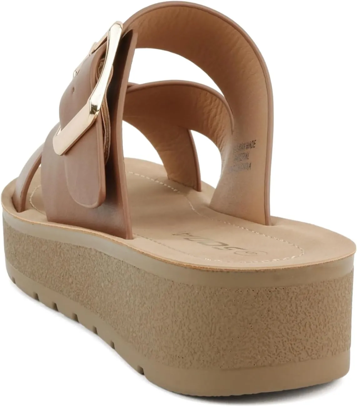 Soda Papaya ~ Women Open Toe Multi-Strap Flatform Sandals
