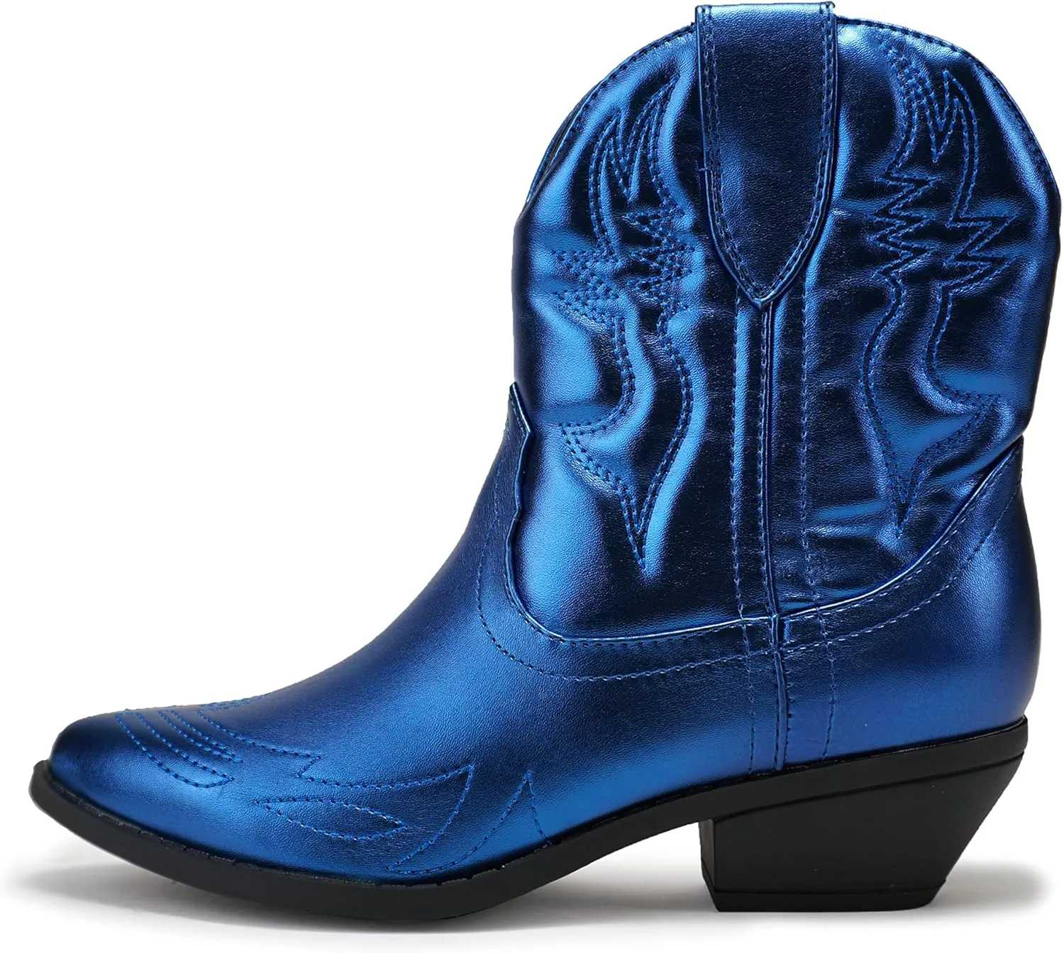 Soda RIGGING ~ Women Western Stitched Pointe Toe Low Heel Ankle Mid Shaft Boots