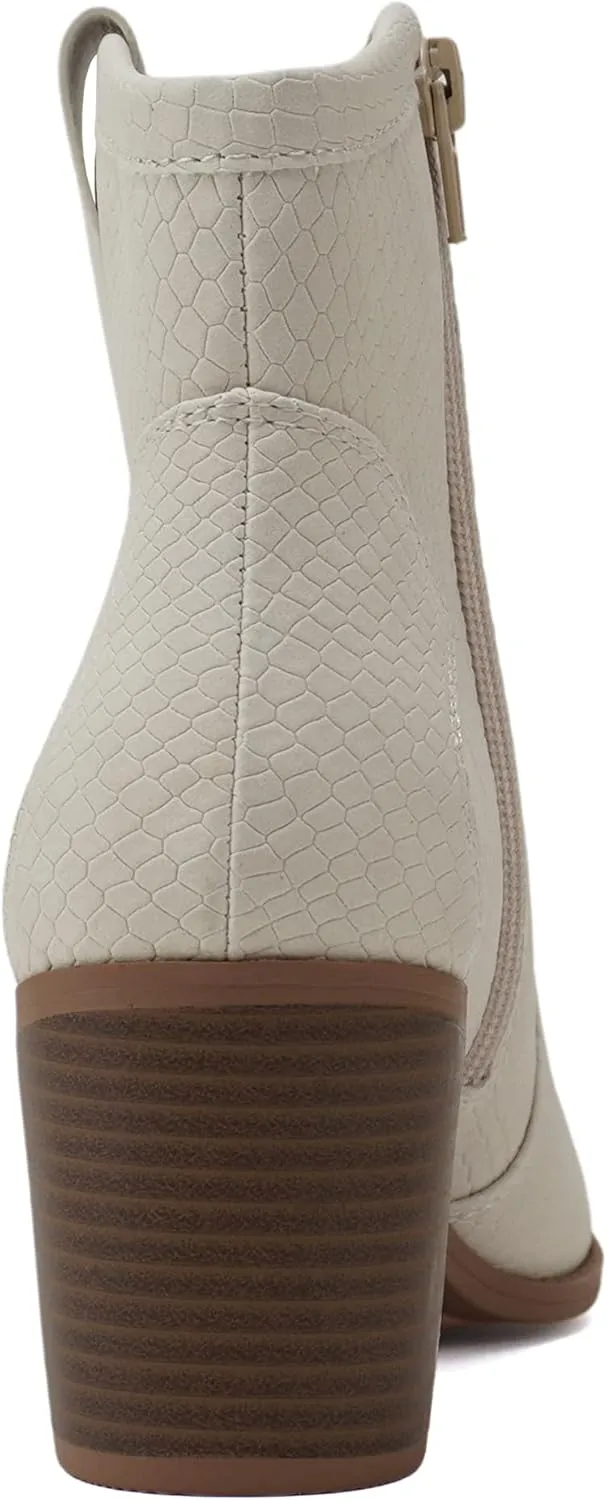Soda “TELLER” ~ Women's Western Cowboy Boots with Stitched Detailing, Pointed Toe, and Low Block Heel
