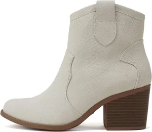 Soda “TELLER” ~ Women's Western Cowboy Boots with Stitched Detailing, Pointed Toe, and Low Block Heel