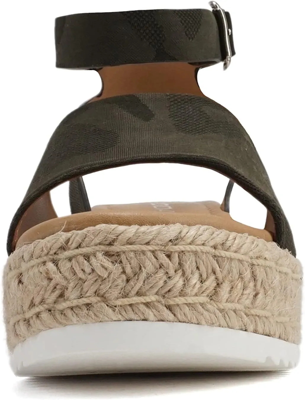 Soda Topic Open Toe Buckle Ankle Strap Espadrilles Flatform Wedge Casual Sandal