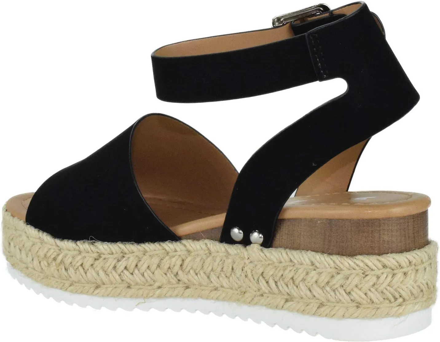 Soda Women Wedge Sandals Open Toe Ankle Strap Flatform Espadrilles Trim Platform Topic-S