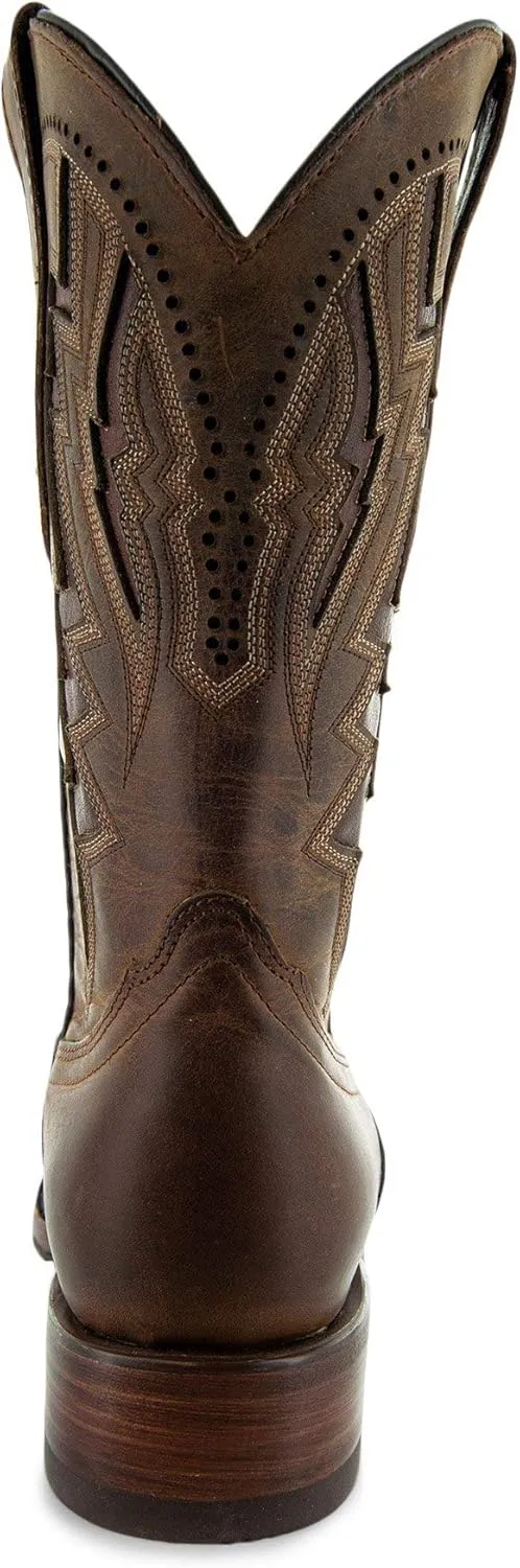 Soto Boots Square Toe Cowboy Boots, Genuine Leather Men's Cowboy Boots, Western Boots For Men H50027