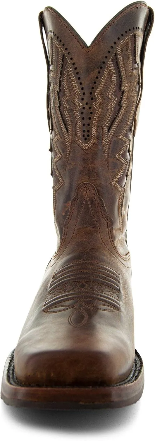 Soto Boots Square Toe Cowboy Boots, Genuine Leather Men's Cowboy Boots, Western Boots For Men H50027
