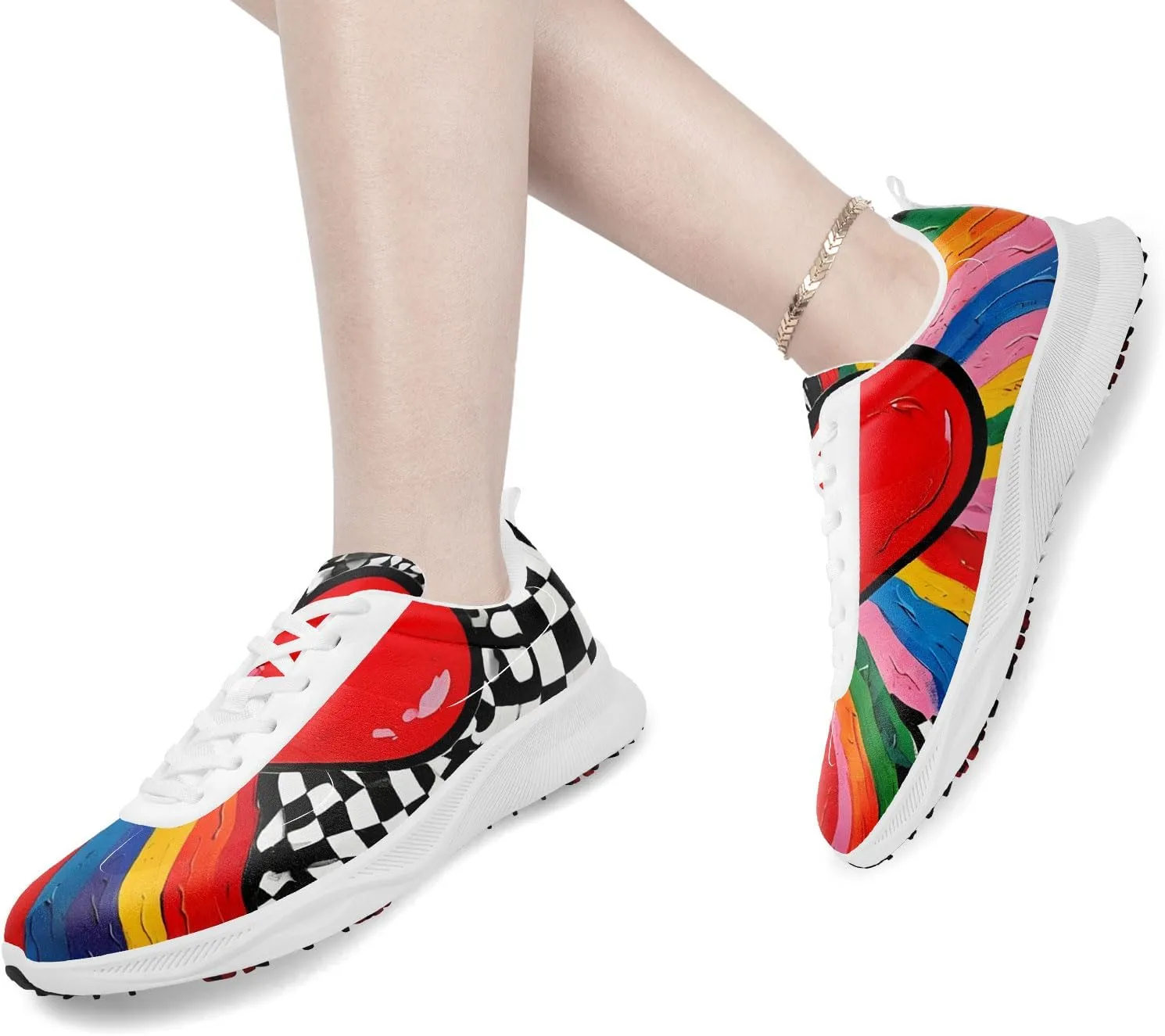 Spikeless Golf Shoes for Men, Artistic Design Women's Breathable Golf Sneakers with Heel Ventilation Sport Trainers