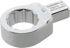 Stahlwille 58221019 Ring Insert Tool, Size 19 mm, Size of Mount 9x12 mm, For Torque Wrenches with Square Drive, Drop Forged & Chrome-plated over Nickel