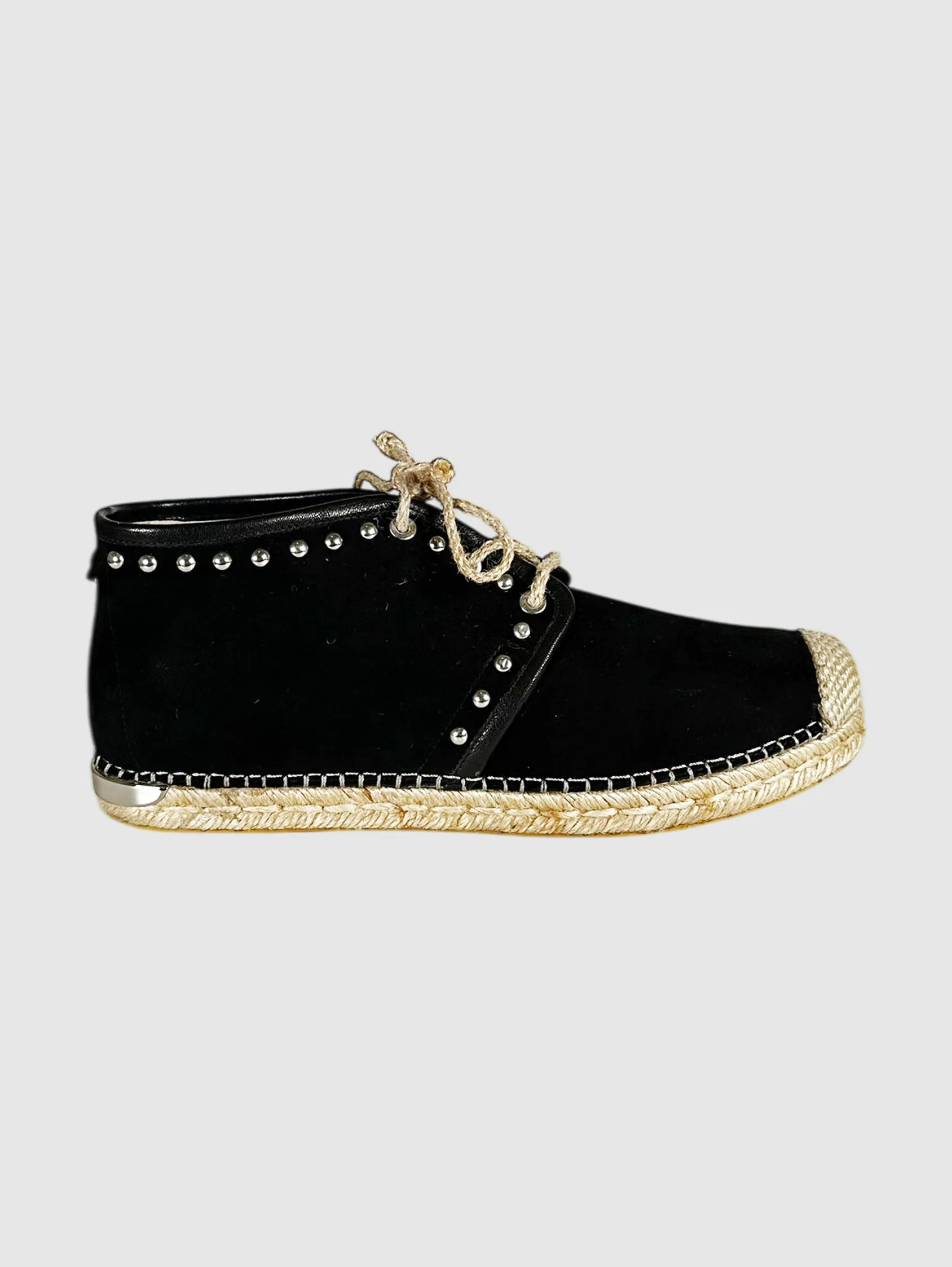 Studded Lace-Up Espadrilles