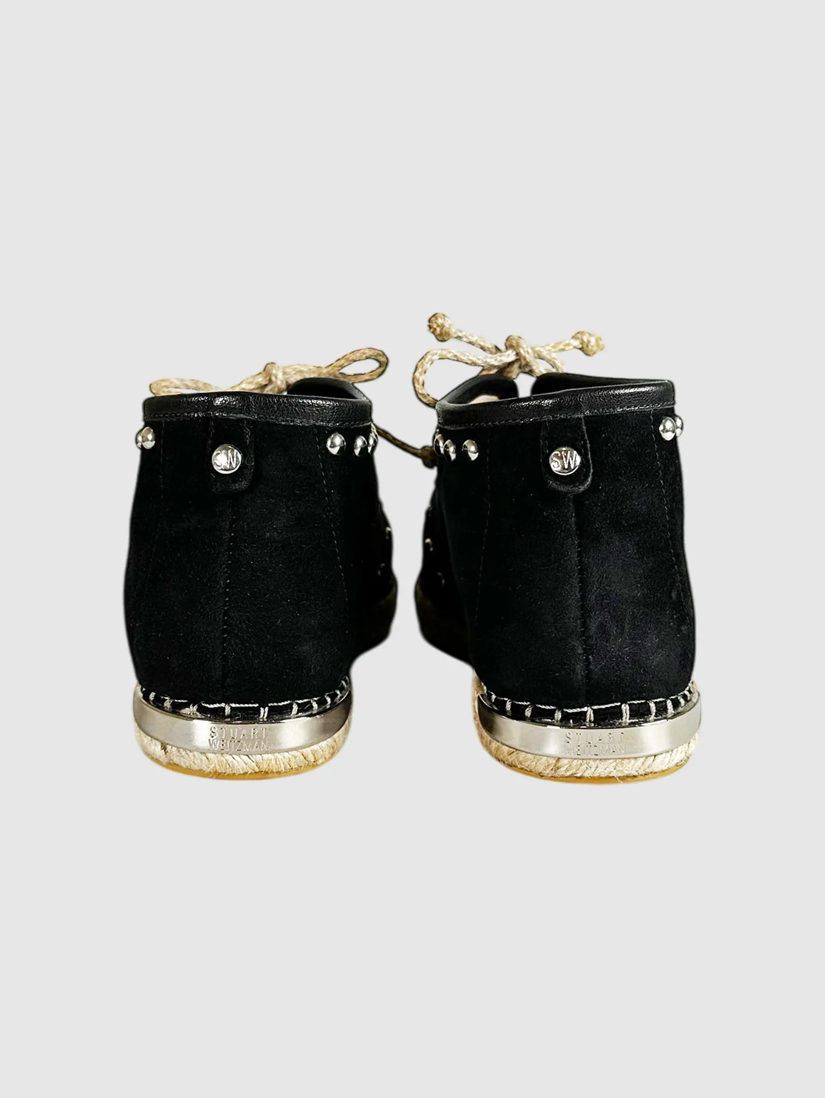 Studded Lace-Up Espadrilles