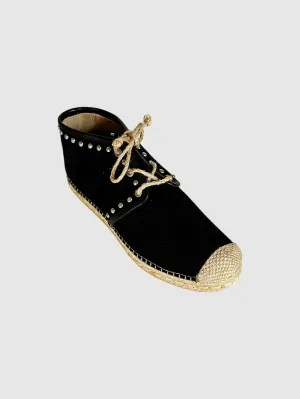 Studded Lace-Up Espadrilles