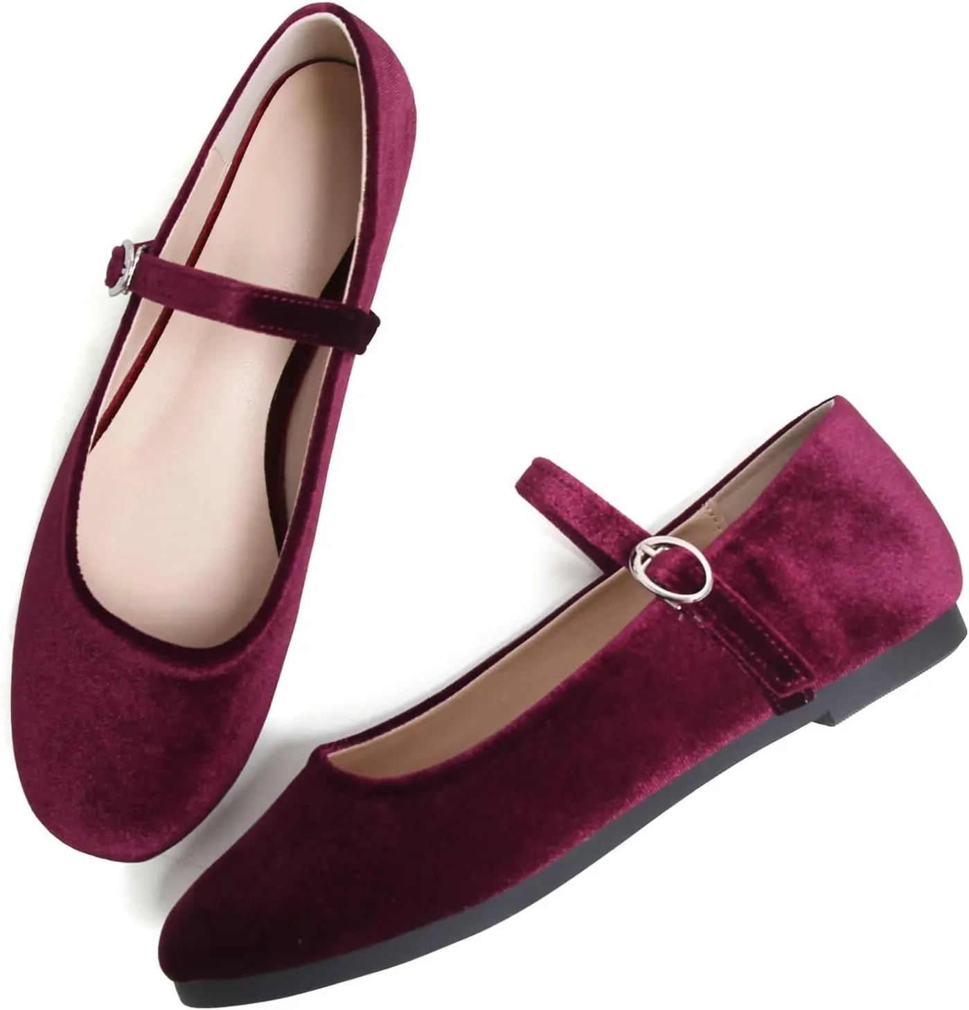 Stunner Women's Leather Dress Flats - Comfortable Square Toe Slip On Mary Jane Work Flats