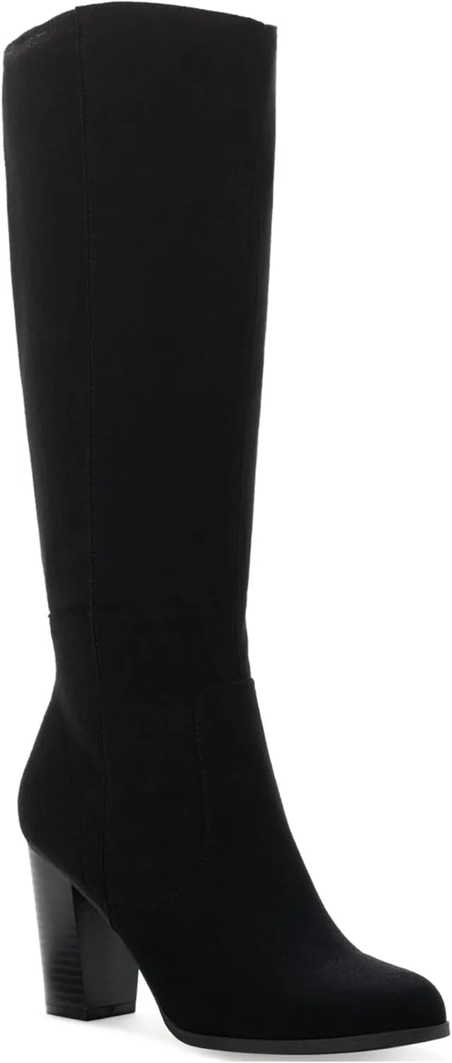 Style & Co. Womens Addyy Faux Suede Knee-High Boots Black 11 Wide (C,D,W)